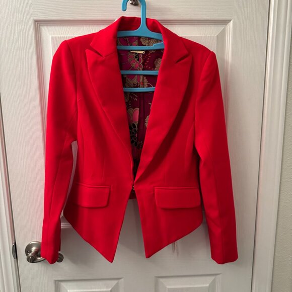 Trina Turk Atwood 2 Fitted Blazer - 0 - Red - Picture 2 of 10